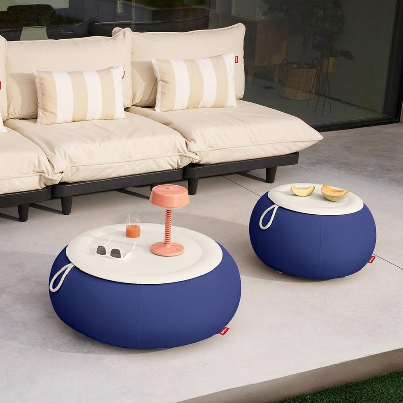 Fatboy Dumpty Outdoor Round Coffee Table - Steel Tabletop, Easy-to-Inflate, Durable for Indoor & Outdoor (87.5 x 35 cm) (Yves Blue) - Image 2